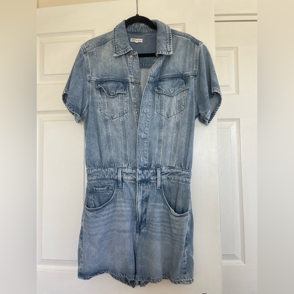 Good American weightless denim romper